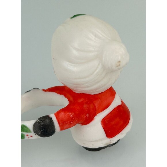 Vintage Set of 2 Mrs Claus Taper Candle Hugger Christmas Holiday Decoration Cute - Picture 7 of 14